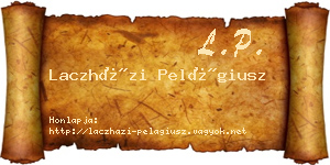 Laczházi Pelágiusz névjegykártya